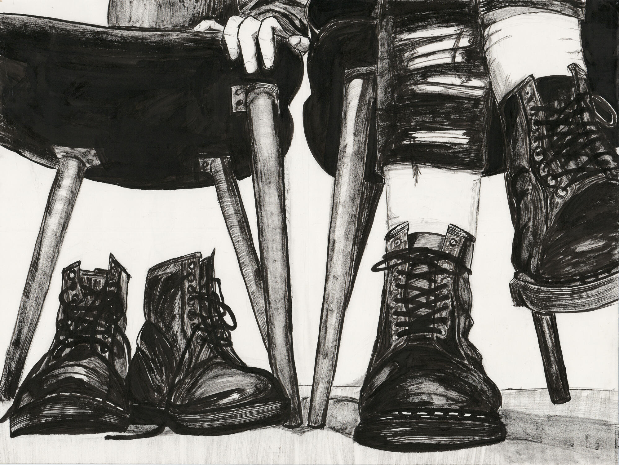 Painting in india ink