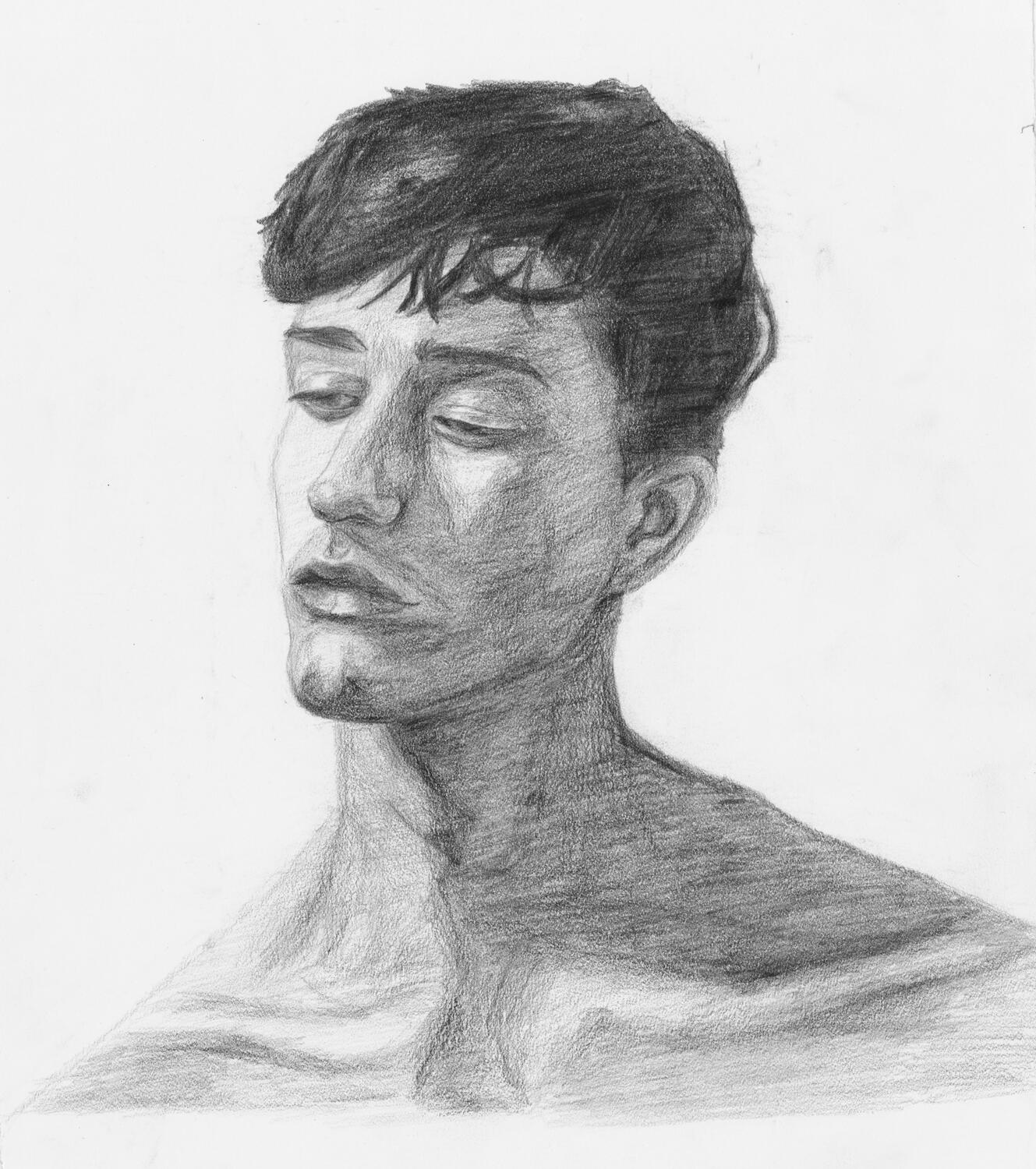 Portrait study in graphite